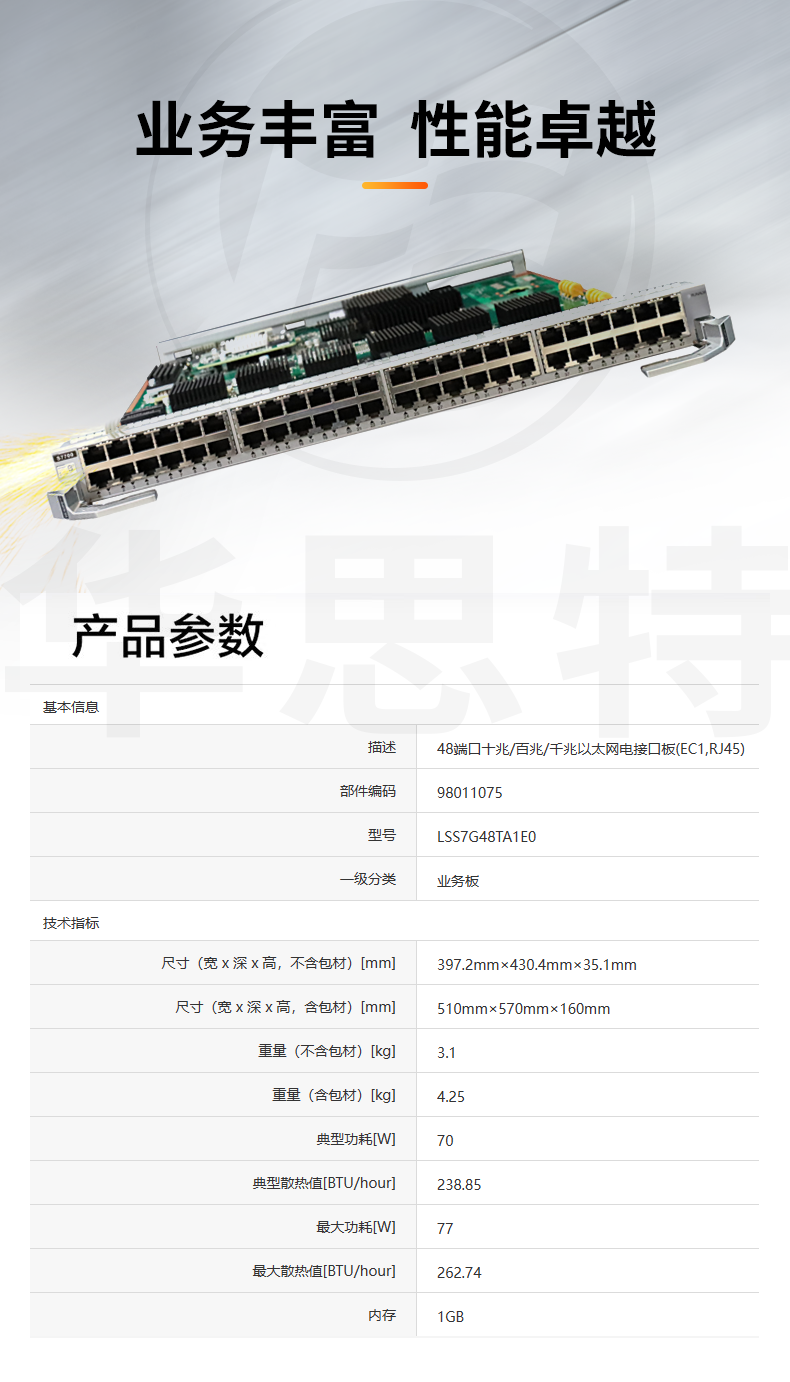 華爲交換機闆卡 LSS7G48TA1E0