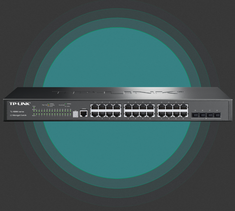 TP-LINK 24口全千兆堆疊式三層網管交換機