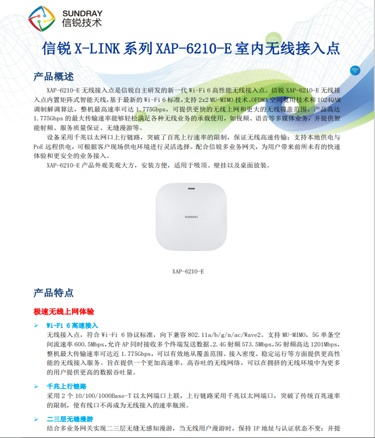 信銳Wi-Fi6 吸頂室内AP