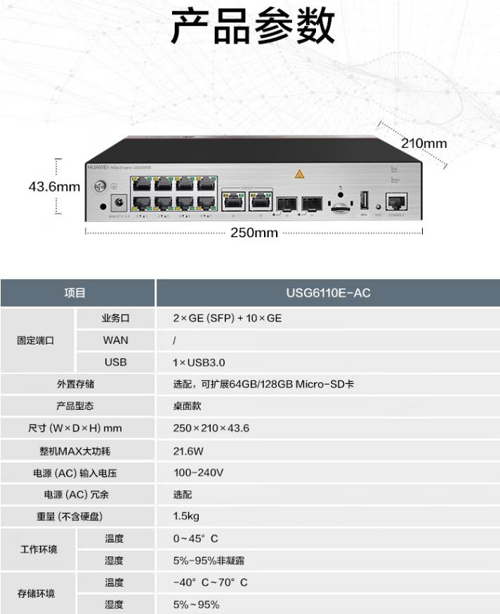 華爲 USG6110E-AC 企業級防火牆