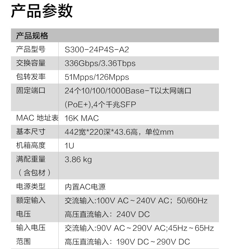 華爲 S300-24P4S-A2 企業交換機