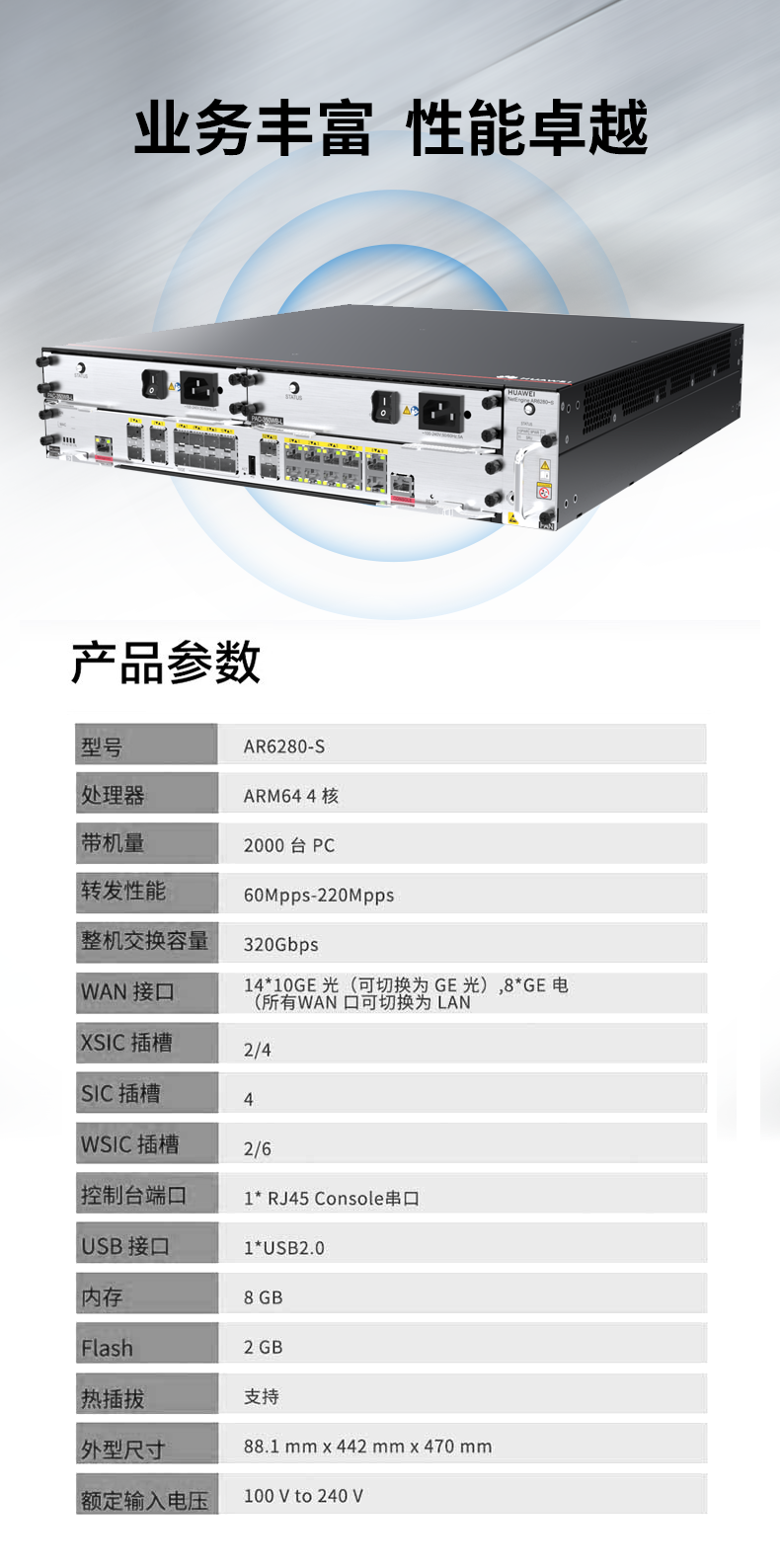 華爲 AR6280-S 千兆企業級核心路由器