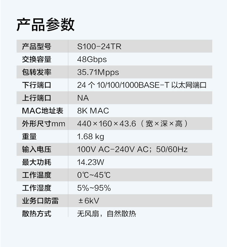 華爲S100-24TR 24口千兆交換機