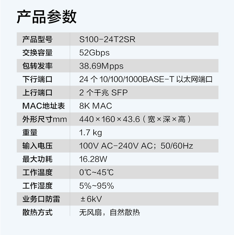 華爲S100-24T2SR 24口千兆交換機