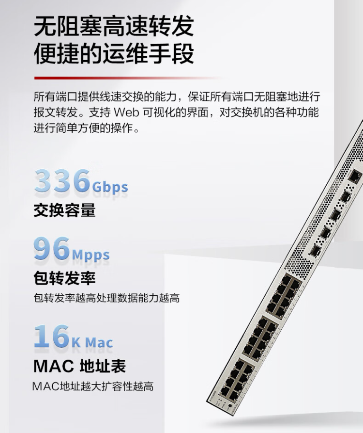 華爲S200-24T4X-QA2 web網管萬兆交換機