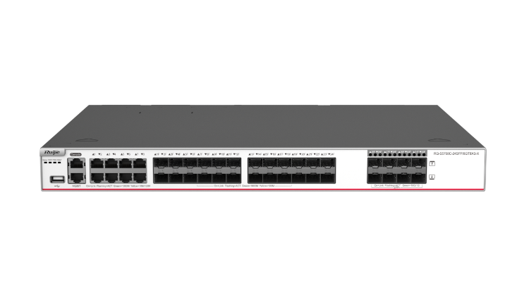 銳捷48口千兆電三層企業級彙聚網絡交換機