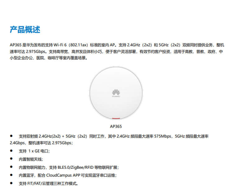 華爲 AP365 企業級無線AP接入點
